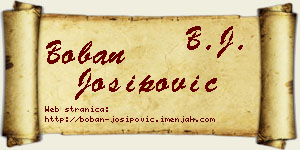 Boban Josipović vizit kartica